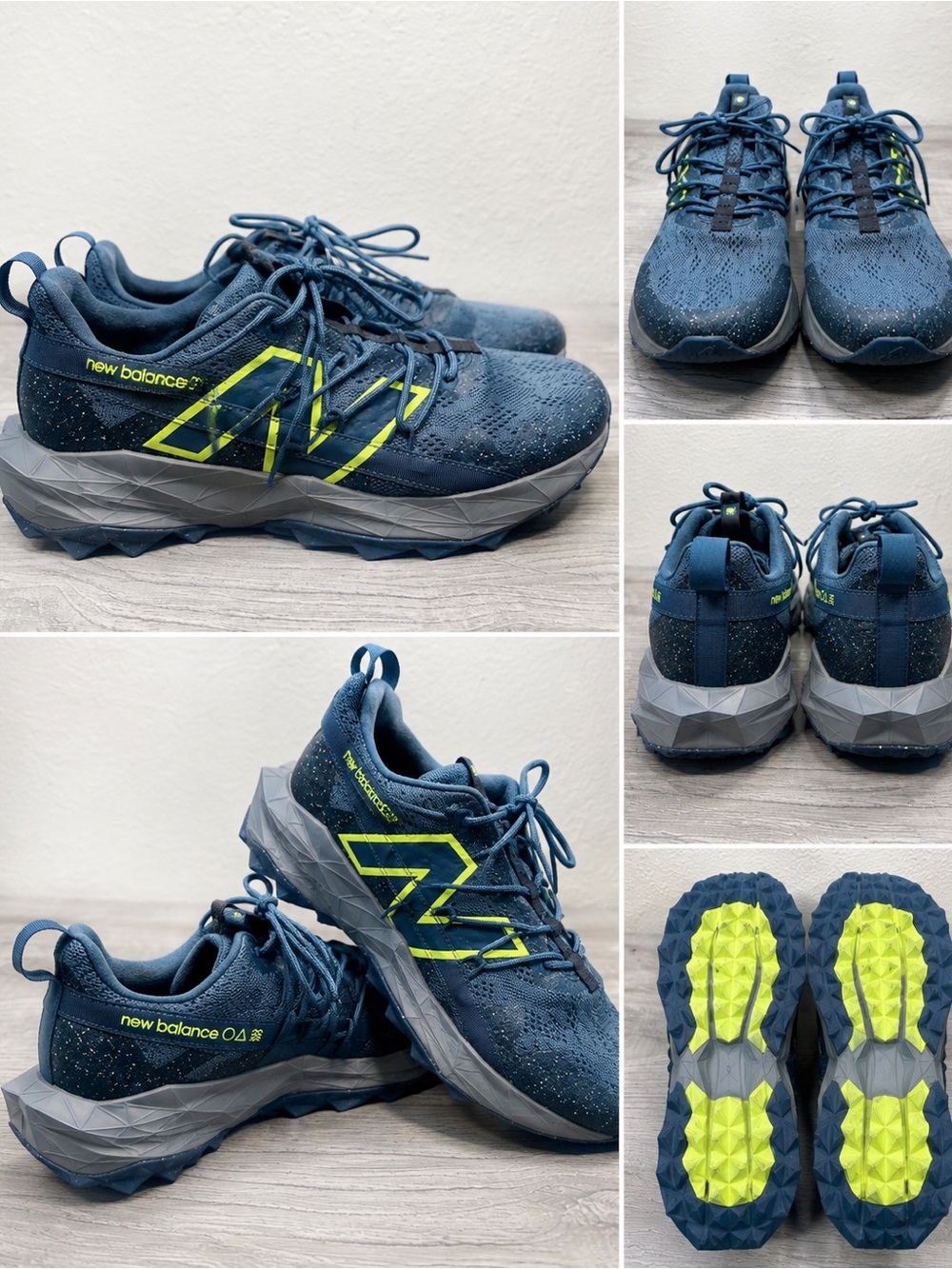 New Balance Shando Trail Running Shoes Navy Lime Green Sneakers Size 9